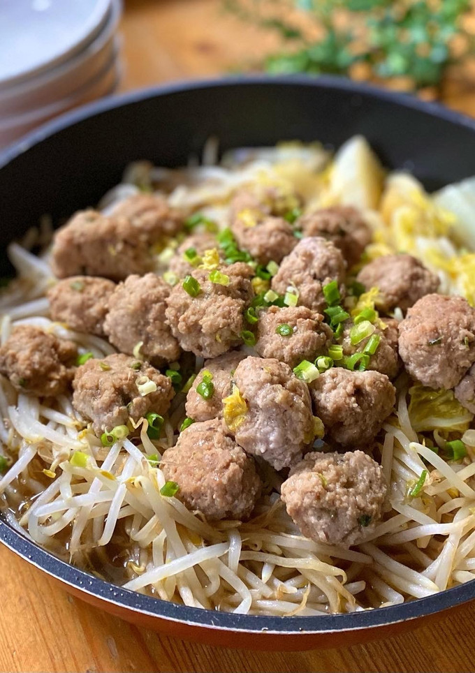 肉団子と白菜ともやしの蒸し鍋-レシピのメイン写真