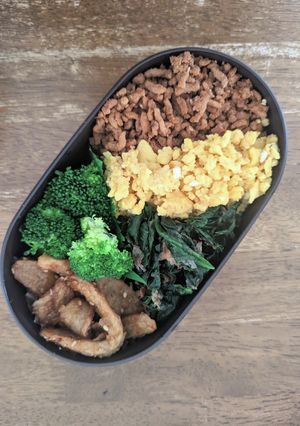 JK☆豚ひき肉の3色そぼろ弁当♪-レシピのメイン写真