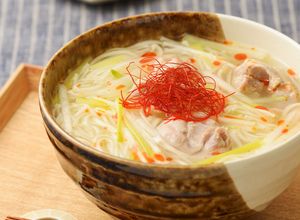 鶏とねぎたっぷりの白石温麺（うーめん）-レシピのメイン写真