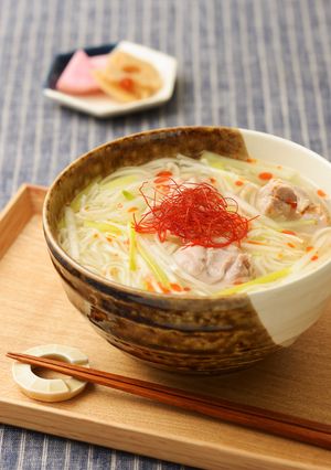 鶏とねぎたっぷりの白石温麺（うーめん）-レシピのメイン写真