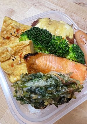 玉ねぎ無し！照り焼きハンバーグ☆鮭弁当-レシピのメイン写真