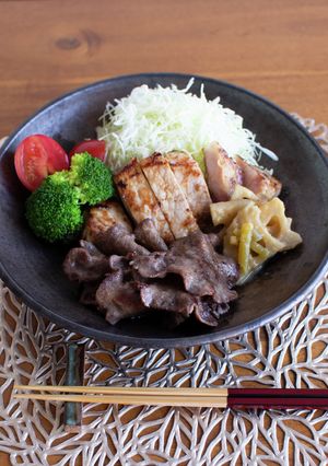 牛タンと豚肉のわさび味噌漬け-レシピのメイン写真