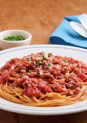 レンジで！絶品ミートソーススパゲッティ-レシピのメイン写真