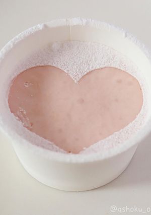 LOVEハートのいちごレアチーズケーキ-レシピのメイン写真
