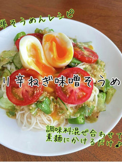 ピリ辛ねぎ味噌そうめん-レシピのメイン写真