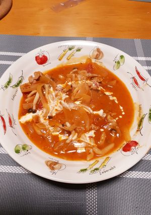 豚コマで簡単ビーフストロガノフ風煮込-レシピのメイン写真