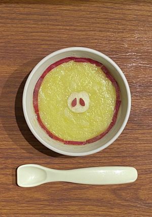 【離乳食】さつまいもとりんごのミルク粥-レシピのメイン写真