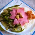 白菜・青唐温サラダ+ビアソ明太のカフェ丼