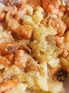 鮭とじゃがいもの麺つゆマヨ炒め-レシピのメイン写真