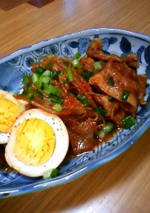ゆで卵と豚肉の照り味噌煮-レシピのメイン写真