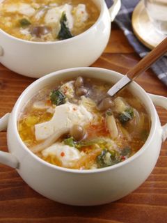 ☆簡単☆キムチと豆腐のふわたまスープ-レシピのメイン写真
