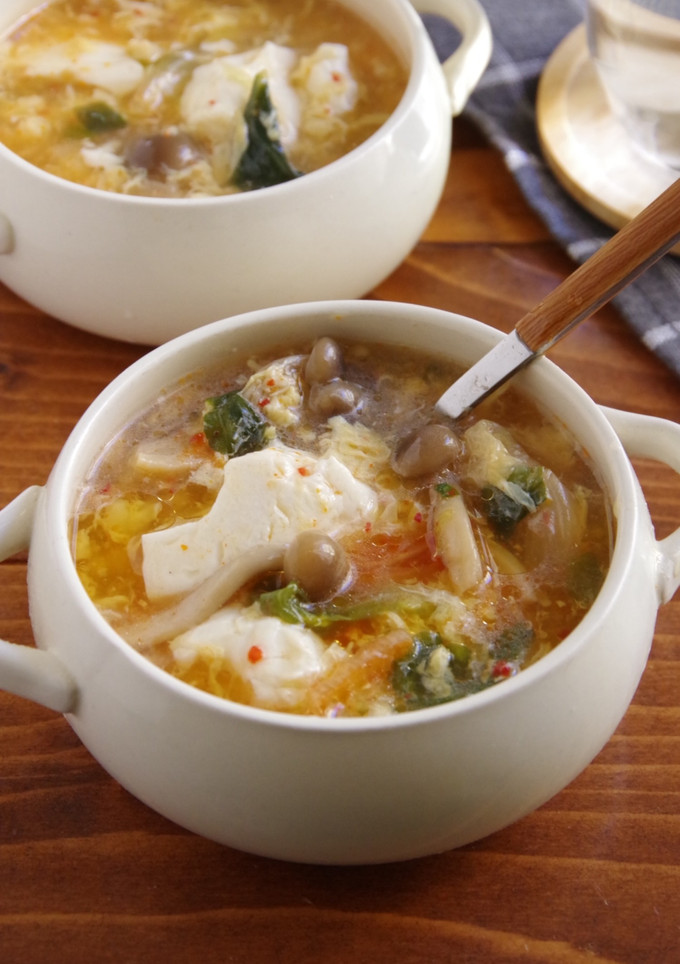 ☆簡単☆キムチと豆腐のふわたまスープ-レシピのメイン写真