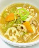 蓮根と残り野菜の具たくさんの胡麻味噌汁