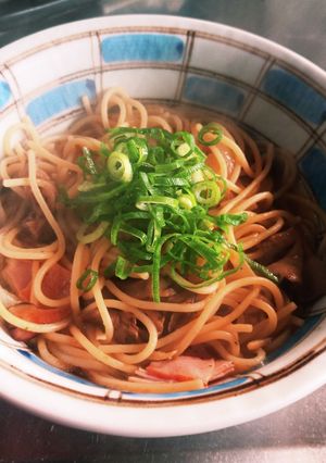 キャンプde舞茸の和風スープパスタ-レシピのメイン写真