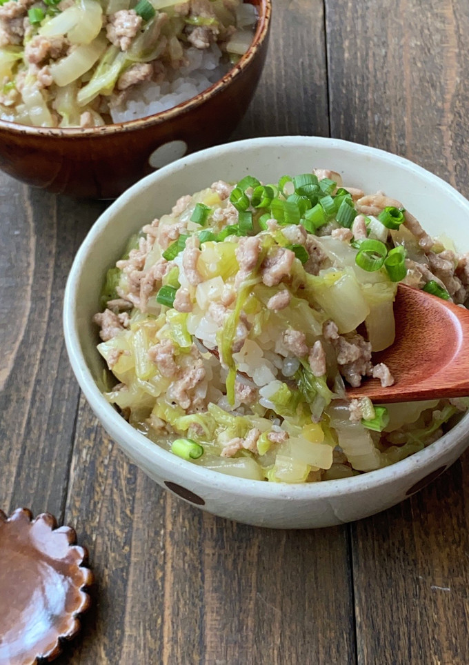 豚ひき肉と白菜の餡かけごはん-レシピのメイン写真