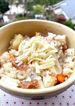 ハンバーグ炊き込みご飯-レシピのメイン写真