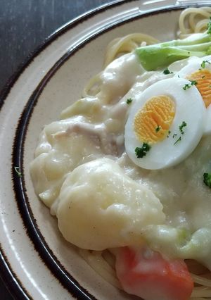 リメイククリームパスタ-レシピのメイン写真
