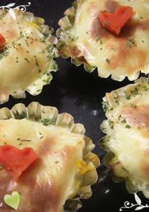 お弁当　アスパラとコーンのミニグラタン-レシピのメイン写真