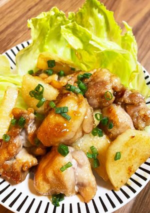 鶏もも肉と山芋の照焼き-レシピのメイン写真