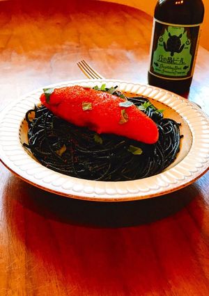 イカスミ明太パスタ-レシピのメイン写真