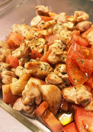 焼きチキンのトマト合え-レシピのメイン写真
