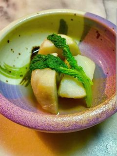 No3110里芋とわさび菜の生姜出汁煮-レシピのメイン写真