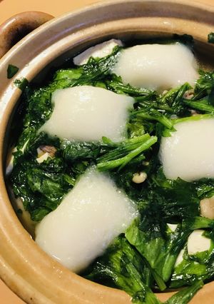 鍋の素●鶏肉と菊菜のあっさり菊菜鍋-レシピのメイン写真