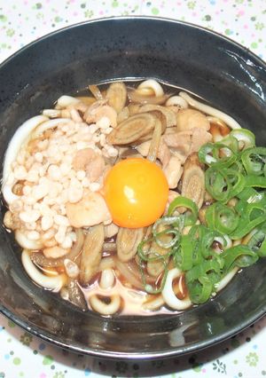 鶏ごぼう釜玉うどん-レシピのメイン写真