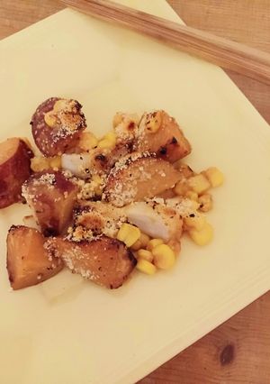 はちみつ味噌を纏ったさつま芋チーズ焼き！-レシピのメイン写真