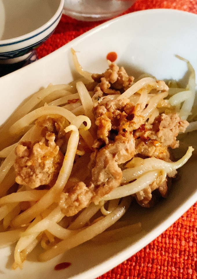 味付豚挽肉 を使ってもやし炒め-レシピのメイン写真