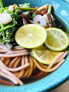 山菜・すだち蕎麦-レシピのメイン写真