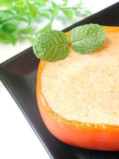 【砂糖なし!】豆乳で作る、柿プリン-レシピのメイン写真