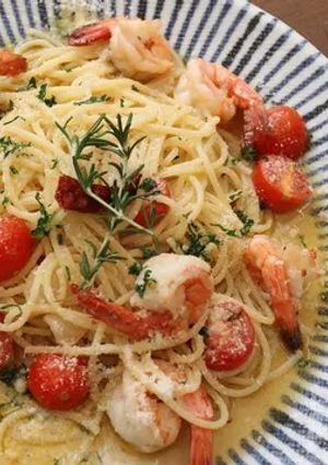 海老とフレッシュトマトのペペロンチーノ-レシピのメイン写真