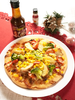 クリスマスキーマカレーピザ-レシピのメイン写真