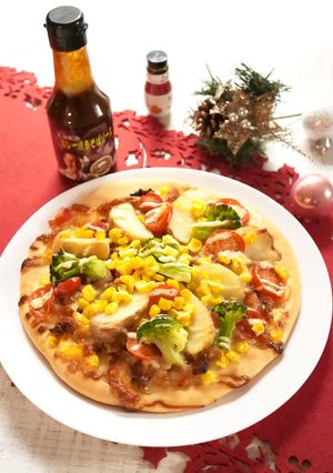 クリスマスキーマカレーピザ-レシピのメイン写真