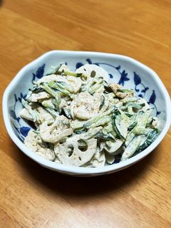 れんこんときゅうりのごまマヨサラダ-レシピのメイン写真