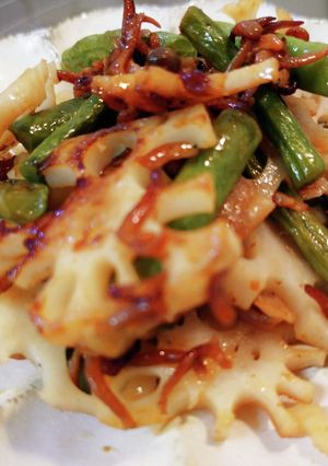 蓮根といんげんのちりめん山椒炒め-レシピのメイン写真