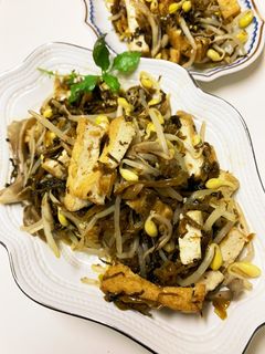 高菜とモヤシとキノコと厚揚げの炒めもの-レシピのメイン写真