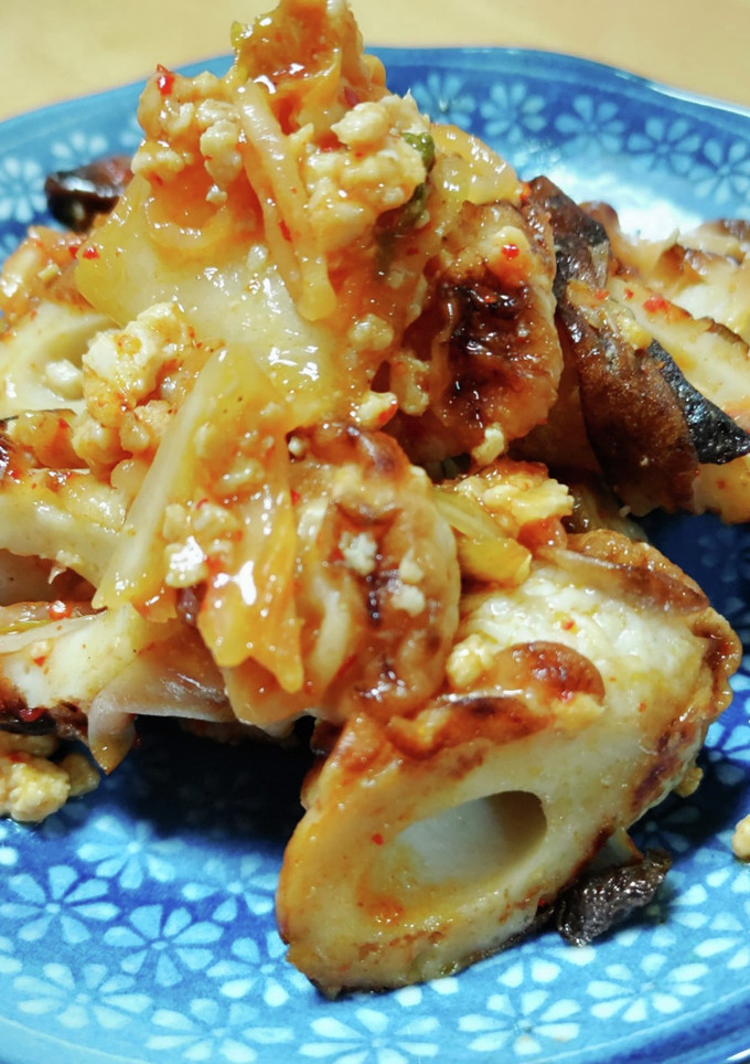 焼き竹輪と鶏そぼろのキムチ炒め-レシピのメイン写真