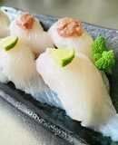 【カワハギ】冬の季節は肝握り寿司