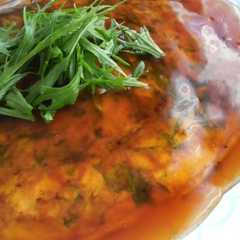 รูปของ 水菜と小エビのオムレツ☆甘酢あん