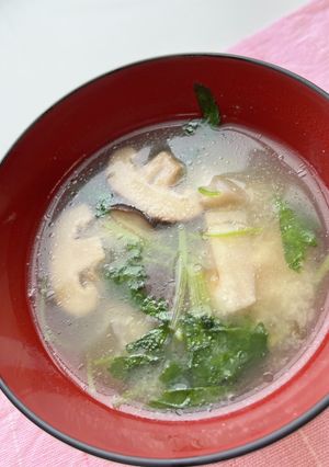 れんこんとしいたけの味噌汁-レシピのメイン写真