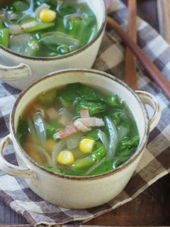 小松菜の和風コンソメスープ-レシピのメイン写真