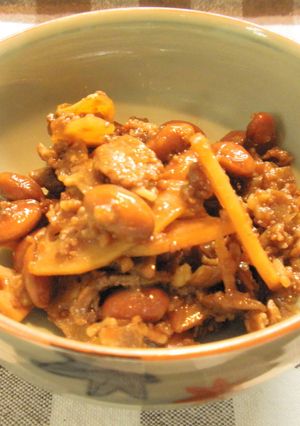 黒酢大豆とレンコンと豚肉の煮物-レシピのメイン写真