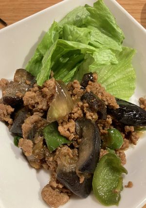 ナスとひき肉のパパッと甜麺醤炒め-レシピのメイン写真
