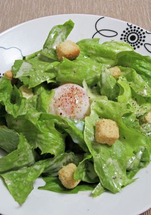 大葉油麦菜で作るシーザーサラダ-レシピのメイン写真