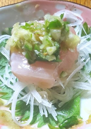 サワラの炙りをサラダ風に…-レシピのメイン写真