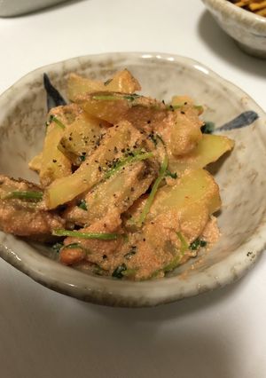 豆苗とじゃがいもの明太炒め-レシピのメイン写真