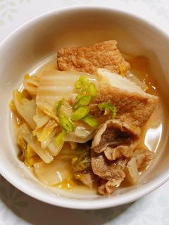 白菜と厚揚げと豚肉の煮物-レシピのメイン写真