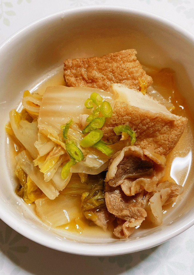 白菜と厚揚げと豚肉の煮物-レシピのメイン写真